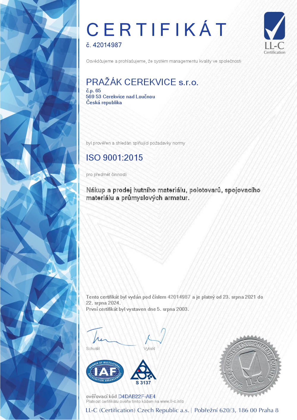 Certifikát